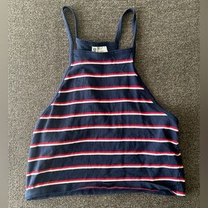 H&M Navy Striped Tank with Red & White Bands